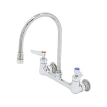2.2 GPM Wall Mounted Bridge Utility Faucet - Includes Lever Handles and 7-3/4" Swivel Gooseneck Spout
