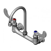 14.58 GPM Wall Mounted Bridge Utility Faucet - Includes Wrist Blade Handles and 5-3/4" Swivel Gooseneck Spout