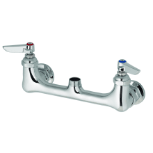 B-200 Wall Mounted Double Pantry Faucet with Swivel Outlet, 8" Centers and Lever Handles - Less Nozzle