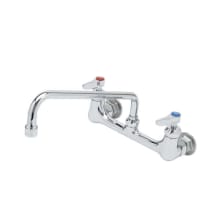 14.58 GPM Wall Mounted Bridge Utility Faucet with 1/2" NPT male inlets - Includes Lever Handles and 12" Spout