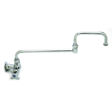 B-200 Wall Mounted Single Pantry Faucet with 18" Double Joint Swing Nozzle, Stream Regulator Outlet and Cross Handle