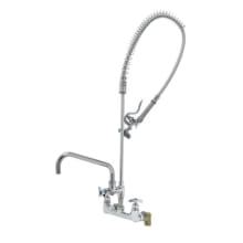 Big-Flo Pre-Rinse Unit: 8" Wall Mount, 12" Add-On Faucet, Spray Valve