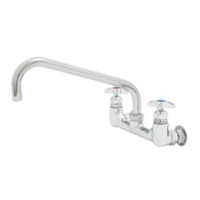 44.27 GPM Wall Mounted Bridge Utility Faucet with 3/4" female check valves - Includes Cross Handles and 12" Spout