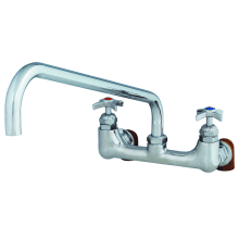Big-Flo Wall Mounted Mixing Faucet with 8" Centers, 18" Swing Nozzle and Cross Handles