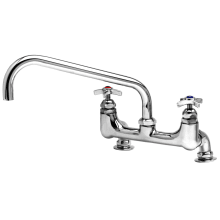 44.27 GPM Deck Mounted Bridge Utility Faucet - Includes Cross Handles and 12" Spout