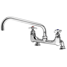 48 GPM Deck Mounted Bridge Utility Faucet - Includes Cross Handles and 12" Spout
