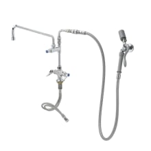 .65 GPM Deck Mounted Pantry Faucet with Angled Spray Valve and 60" Flexible Stainless Steel Hose - Includes 16" Add-On Faucet, Wall Hook