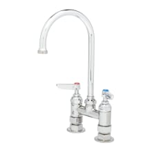 B-300 Deck Mounted Double Pantry Faucet with 4" Centers, 6" Swivel Gooseneck, Stream Regulator Outlet and Lever Handles