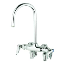 18.6 GPM Wall Mounted Bridge Utility Faucet - Includes Lever Handles and 5-1/2" Gooseneck Spout