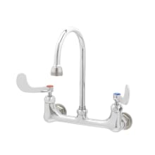 12.48 GPM Wall Mounted Bridge Utility Faucet - Includes Wrist Blade Handles and 5-3/4" Gooseneck Spout