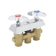 Concealed Mixing Faucet, Wall Mount, 3/8" NPT Inlets & Outlet, 4-Arm Handles