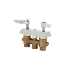 7-7/16" Mixing Faucet Faceplate with Lever Handles, Compression Cartridges, and Chrome Escutcheon