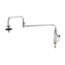 5.23 GPM Single Hole Single Temperature Deck Mounted Pot Filler Faucet with 18" Double Joint Nozzle and On/Off Control Outlet