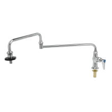 5.23 GPM Single Hole Single Temperature Deck Mounted Pot Filler Faucet with 24" Double Joint Nozzle and On/Off Control Outlet