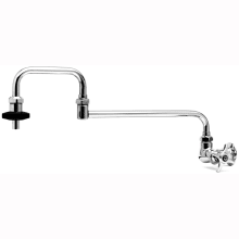 4.17 GPM Single Hole Wall Mounted Pot Filler Faucet with Double Joint Nozzle and On/Off Control Outlet
