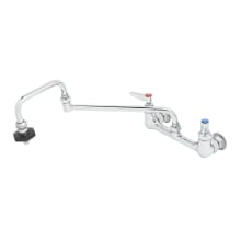 13.2 GPM 8"W Wall Mounted Bridge Pot Filler Faucet with 18" Double Joint Swing Nozzle and On/Off Volume Control Spout