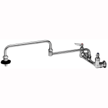 24" Double-Joint Wall Mounted Pot Filler with Double Lever Handle and Insulated On-Off Control