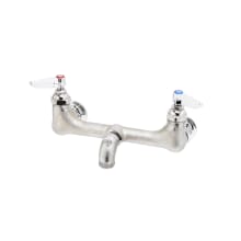22.26 GPM Wall Mounted Bridge Service Sink Faucet with Rough Chrome Body - Includes Lever Handles and Pail Hook Spout