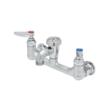 Service Sink Faucet, Wall Mount, 8" Centers, Vac. Breaker, Garden Hose Outlet, Polished