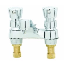 2.2 GPM 4"W Deck Mounted Lavatory Faucet with Push Button Activation and Vandal Resistant Non-Aerated Spray Device