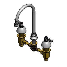 13.56 GPM Deck Mounted Lavatory Faucet with Adjustable Centers and 5-3/4" Swivel Gooseneck Spout