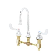 Medical Faucet, Concealed Body, 8" Centers, Wrist Handles, Rigid/Swivel GN with Rosespray