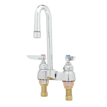 Deck Mounted Lavatory Faucet with 4" Centers, Rigid Gooseneck, 2.2 GPM Aerator and Lever Handles