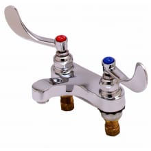Deck Mounted Medical Faucet with Cast Basin Spout, 2.2 GPM Aerator and 4" Wrist Action Handles