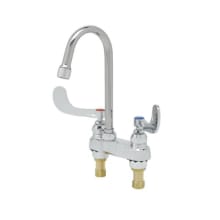 Medical Faucet, Deck Mount, Swivel/Rigid Gooseneck, Aerator, 4" Wrist-Action Handles