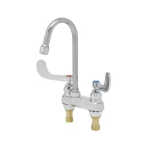 Medical Faucet, 4" Deck Mount, Swivel/Rigid Gooseneck, 2.2 GPM Aerator, 4" Wrist Handles
