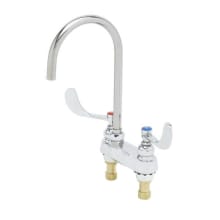 9.37 GPM 4" Centerset Deck Mounted Lavatory Faucet with 5-11/16" Swivel Gooseneck Spout - Includes Wristblade Handles
