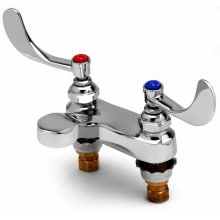 Deck Mounted Medical Faucet with Cast Basin Spout, Drip Proof Sprayface and 4" Wrist Action Handles