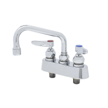 Deck Mounted Workboard Faucet with 3-1/2" Centers, 6" Swing Nozzle, 2.2 GPM Aerator and Lever Handles