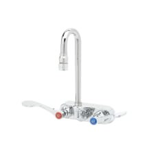 2.2 GPM 4"W Wall Mounted Utility Faucet with 2-11/16" Swivel Gooseneck Spout and Wrist Blade Handles