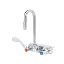 0.5 GPM 4"W Wall Mounted Utility Faucet with 2-11/16" Swivel Gooseneck Spout and Compression Cartridge