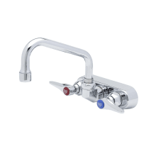 Wall Mounted Workboard Faucet with 4" Centers, 6" Swing Nozzle, 2.2 GPM Aerator and Lever Handles