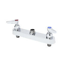 Deck Mounted Workboard Faucet with 8" Centers and Lever Handles - Less Nozzle