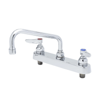 Deck Mounted Workboard Faucet with 8" Centers, 8" Swing Nozzle, 2.2 GPM Aerator and Lever Handles