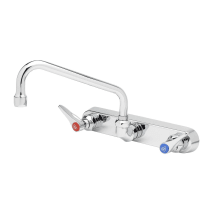 Wall Mounted Workboard Faucet with 8" Centers, 8" Swing Nozzle, 2.2 GPM Aerator and Lever Handles