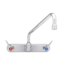 Wall Mounted Workboard Faucet with 8" Centers, 12" Swing Nozzle, 2.2 GPM Aerator and Lever Handles