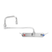 Wall Mounted Workboard Faucet with 8" Centers, 18" Double Joint Nozzle, 2.2 GPM Aerator and Lever Handles