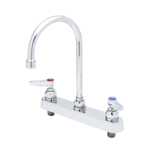 Deck Mounted Workboard Faucet with 8" Centers, 6" Swivel Gooseneck, 2.2 GPM Aerator and Lever Handles