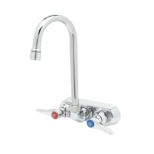 2.2 GPM 4"W Wall Mounted Utility Faucet with 4-3/8" Swivel/Rigid Gooseneck Spout and Lever Handles