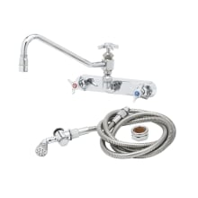 2.2 GPM 8"W Wall Mounted Utility Faucet with 11-7/8" Nozzle and Self-Closing Spray Valve