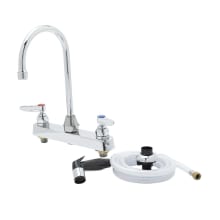 2.2 GPM 8"W Deck Mounted Utility Faucet with 5-3/4" Swivel Gooseneck Spout and Sidespray