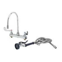 2.2 GPM 8"W Deck Mounted Utility Faucet with 8-13/16" Swivel Gooseneck Spout and 2.53 GPM Spray Valve - Includes Wrist Blade Handles