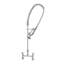 1.15 GPM 8" Deck Mounted Food Service Faucet with 18" Riser and Spray Valve - Includes 12" Wall Bracket and Compression Cartridge