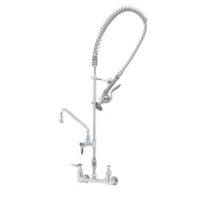 1.15 GPM Wall Mounted Food Service Faucet with 18" Riser and Spray Valve - Includes 6" Wall Bracket and 9.73 GPM 12" Add-On Faucet
