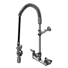 0.65 GPM Wall Mounted Food Service Faucet with 18" Riser and Spray Valve - Includes 6" Wall Bracket and Compression Cartridge