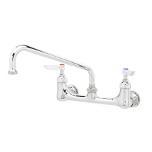 B-200 Wall Mounted Double Pantry Faucet with 8" Centers, 10" Swing Nozzle, Stream Regulator Outlet and Lever Handles